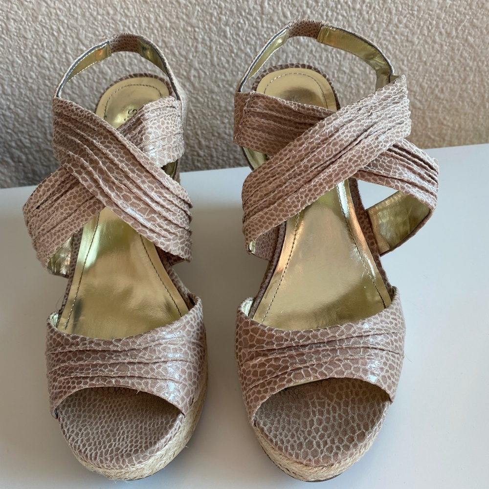 Espadrille Wedge Sandals | tan | size 8